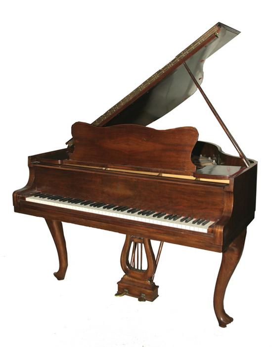 Appraisal: STEINWAY WALNUT BABY GRAND PIANO th century Queen Anne Style