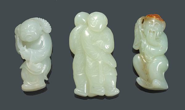 Appraisal: A group of three jade carvings The first a model