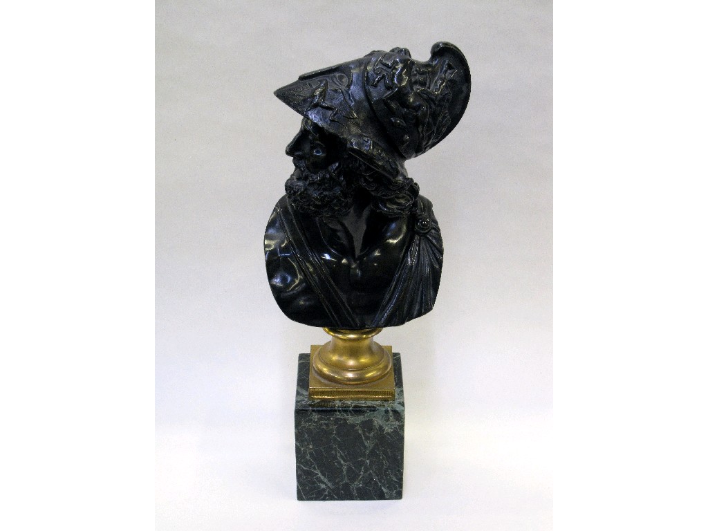 Appraisal: Bronze figural bust of Ajax on separate marble base