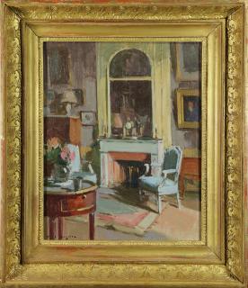 Appraisal: Painting Paul Hughes Paul Hughes American th century Interior Parlor