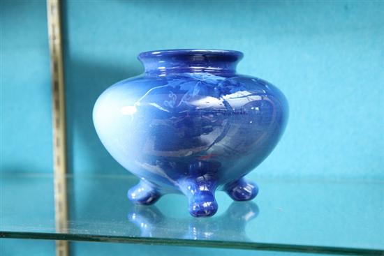 Appraisal: WELLER VASE Blue Louwelsa footed vase with flared rim and