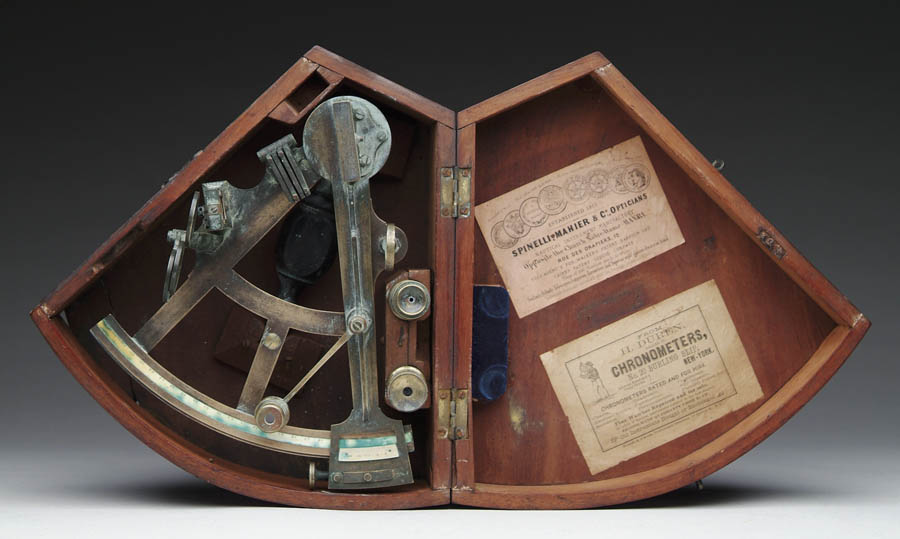 Appraisal: FINE BRASS AND IVORY MOUNTED SEXTANT BY IMROCY SON MINORIES