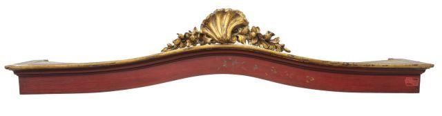 Appraisal: Louis XV style parcel gilt and red painted valance pelmet