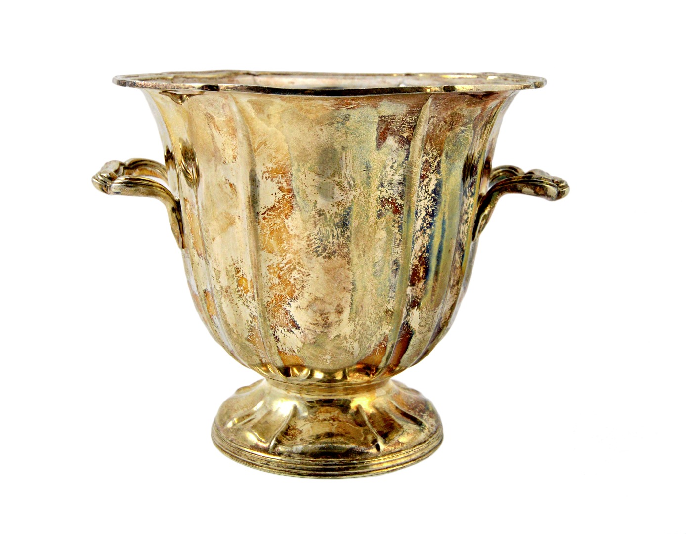 Appraisal: A silver twin handled ice bucket of campana form raised