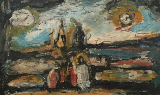 Appraisal: ATTRIBUTED TO GEORGES HENRI ROUAULT French - FIGURES IN A