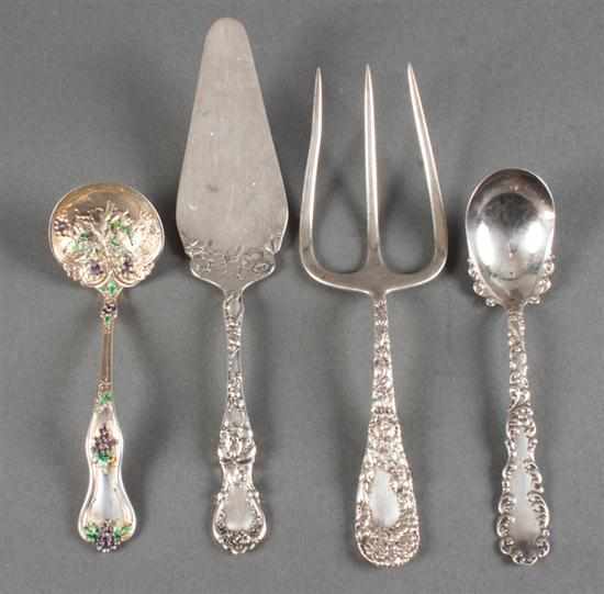 Appraisal: Three American sterling silver serving pieces by various makers including