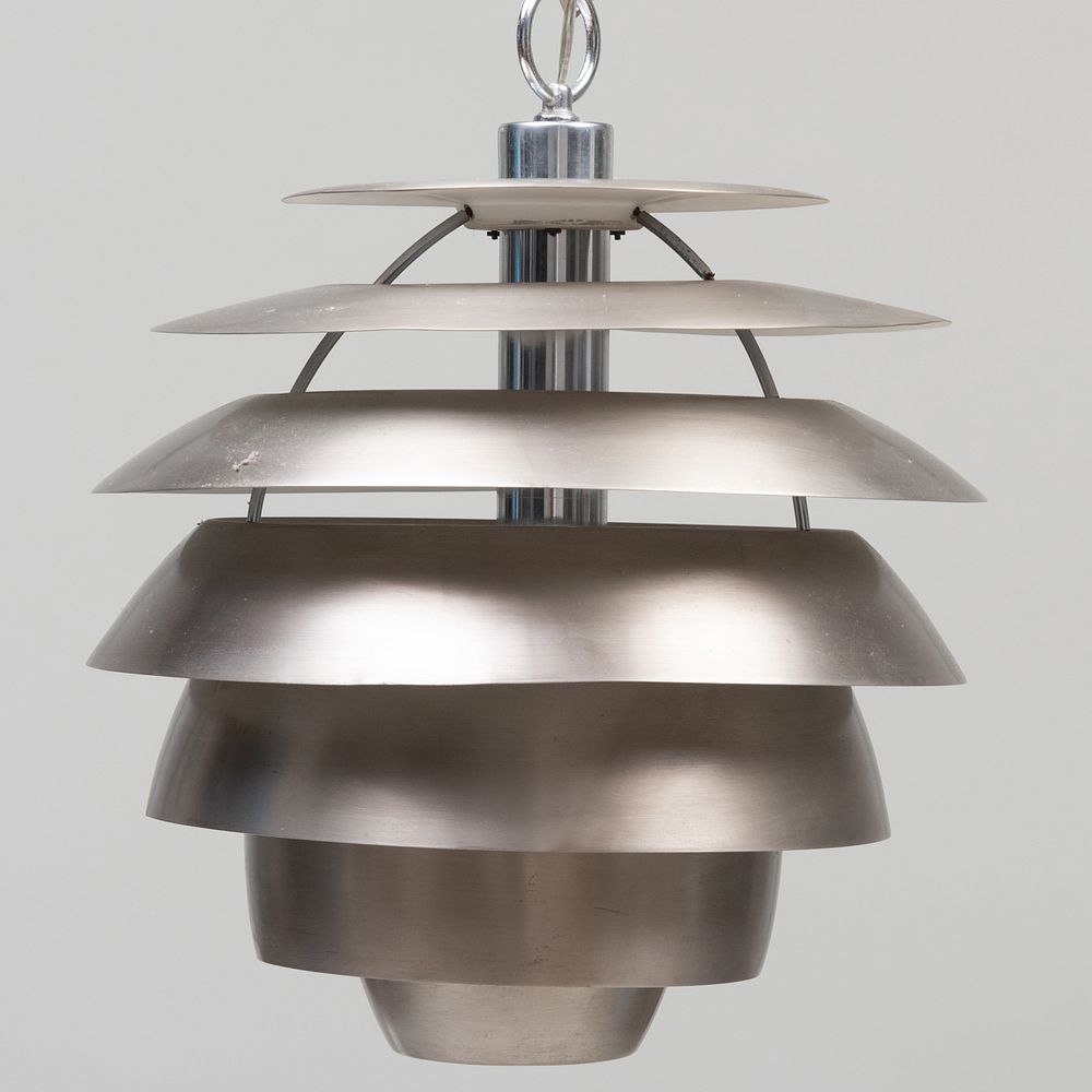 Appraisal: Stilonovo Brushed Nickel Pendant Light x in diam Condition In