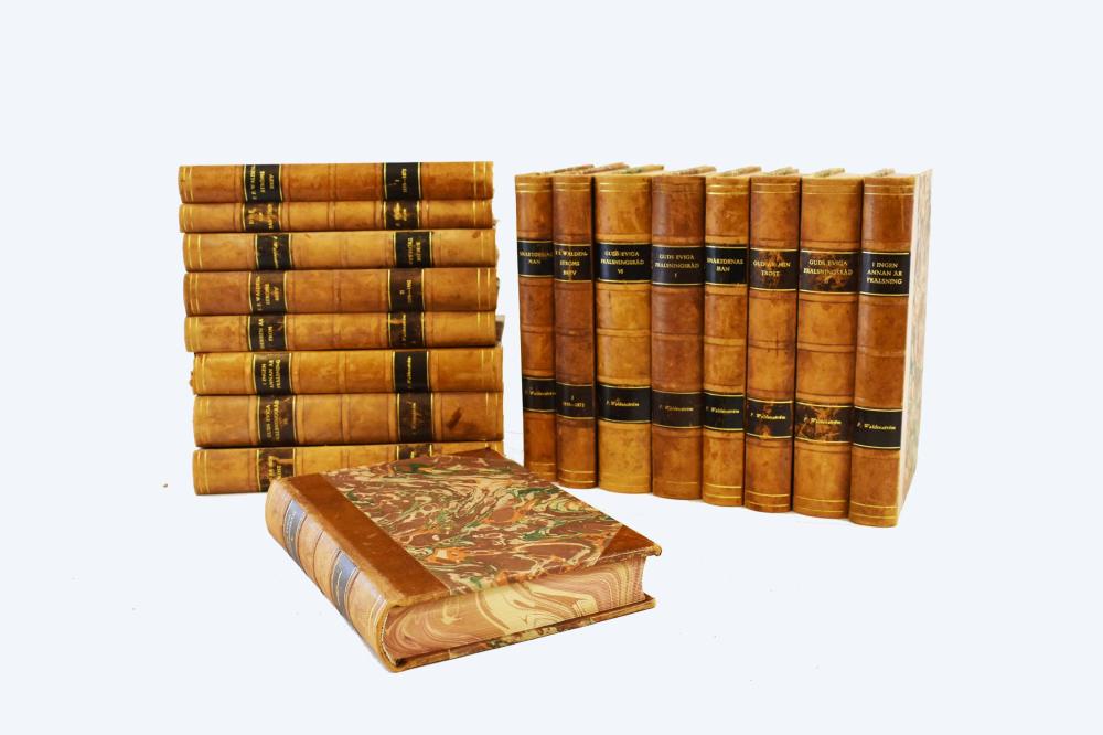 Appraisal: SET OF DECORATIVE LEATHER BOUND SWEDISH BOOKSSet of Decorative Leather