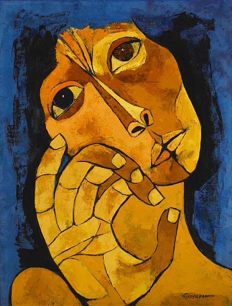 Appraisal: Oswaldo Guayasam n Ecuadorian - Quito signed 'GUAYASAMIN' lower right