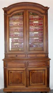 Appraisal: French dome top bureau bookcase in walnut Pull out secretary