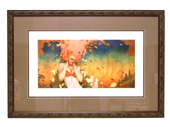 Appraisal: Sylvia Ji limited edition print Autumn woman with fall foliage