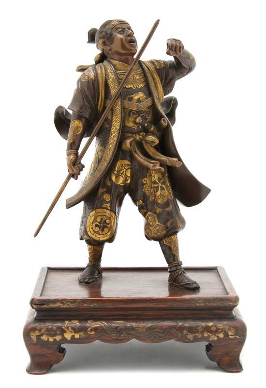 Appraisal: A Japanese Bronze Figure of a Warrior Meiji the figure