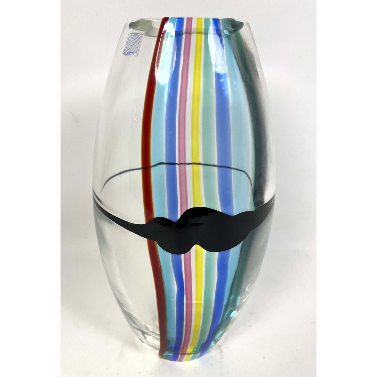 Appraisal: TOSO Murano Glass Vase with Colorful stripes Dimensions H inches