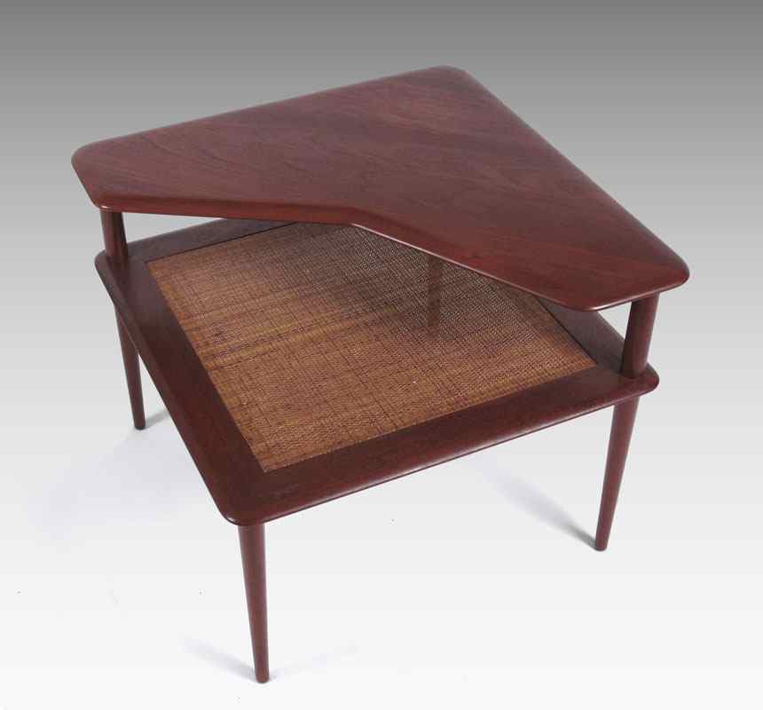 Appraisal: PETER HVIDT FRANCE DAVERKOSEN DANISH MODERN CORNER TABLE Two level