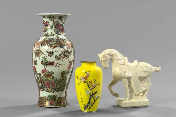 Appraisal: Group of Three Oriental Decorative Objects all first quarter th