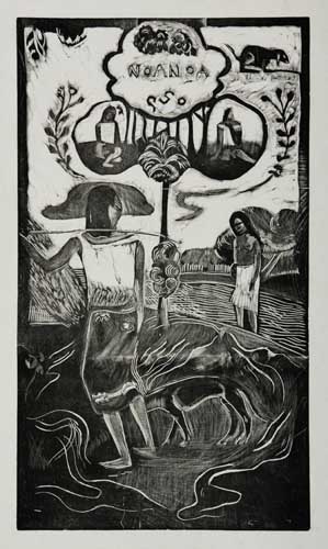 Appraisal: PAUL GAUGUIN Noa Noa Woodcut on chine volant - x