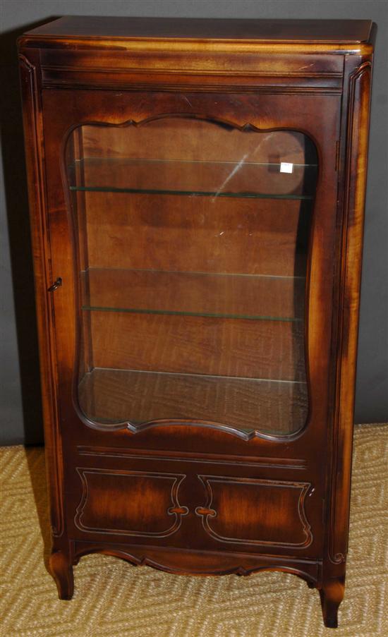 Appraisal: LOUIS XV STYLE PROVINCIAL BOOKCASE Glazed door on cabriole legs