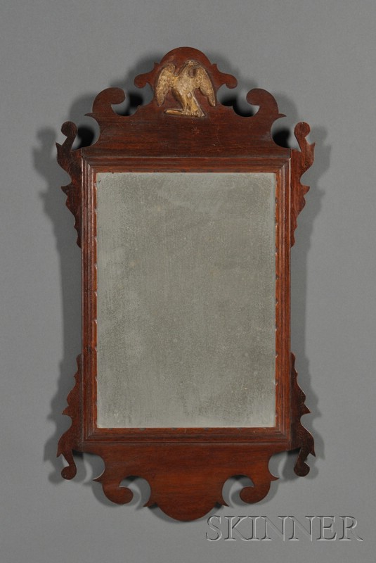 Appraisal: Chippendale Mahogany and Gilt-gesso Mirror America early th century the