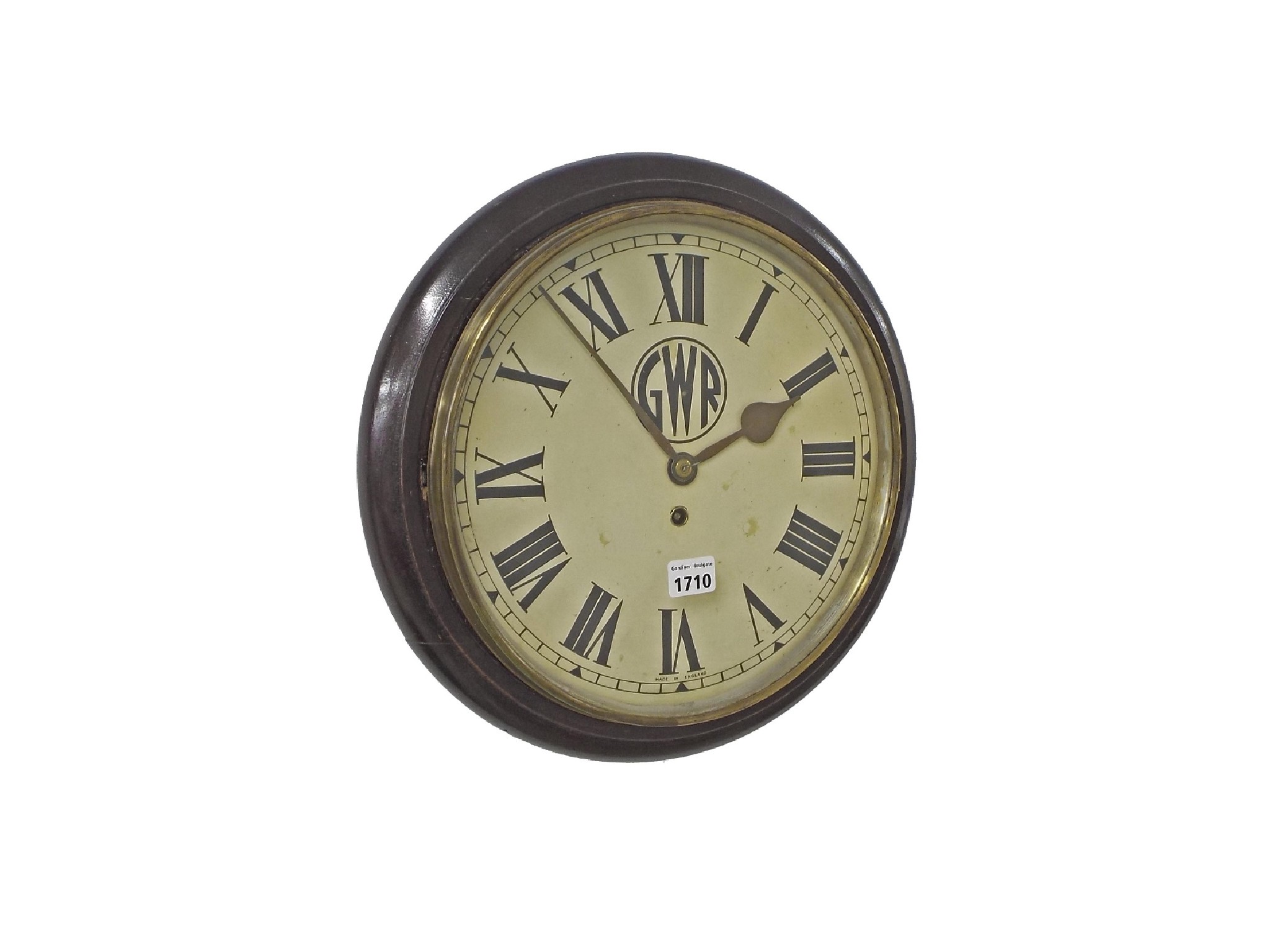 Appraisal: G W R mahogany single fusee wall dial clock the