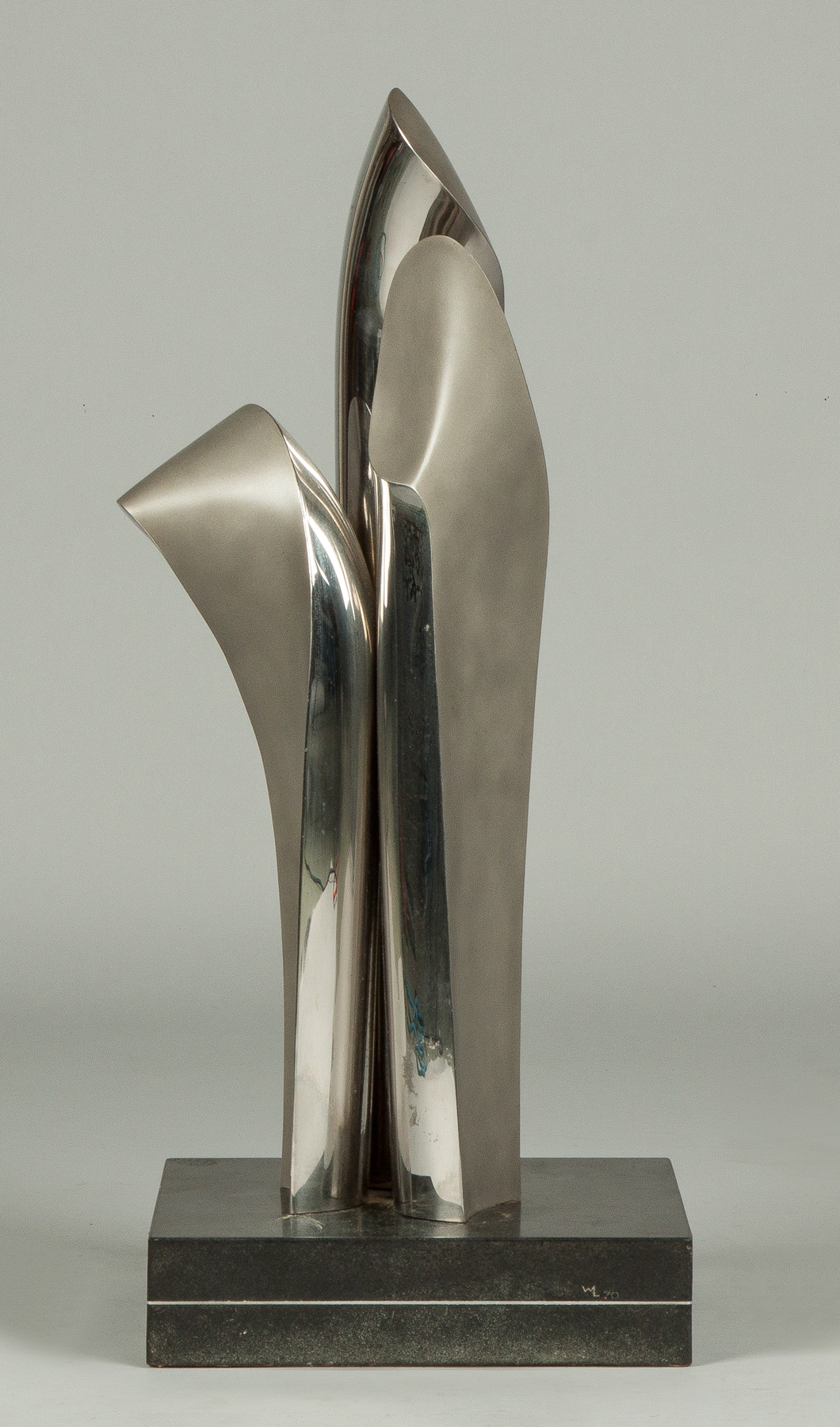 Appraisal: Stainless Steel Sculpture Sgn On base WL