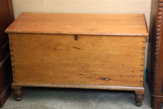 Appraisal: BLANKET CHEST Poplar with molded lid interior til side handles