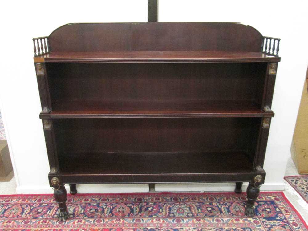 Appraisal: REGENCY MAHOGANY OPEN BOOKCASE French Empire style early th century