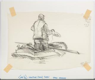 Appraisal: Chet Reneson b Duck Hunter Sketch Chet Reneson b Duck