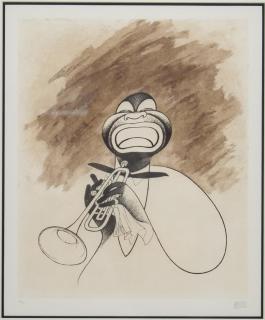 Appraisal: Al Hirschfeld American Al Hirschfeld caricature of Louis Armstrong with