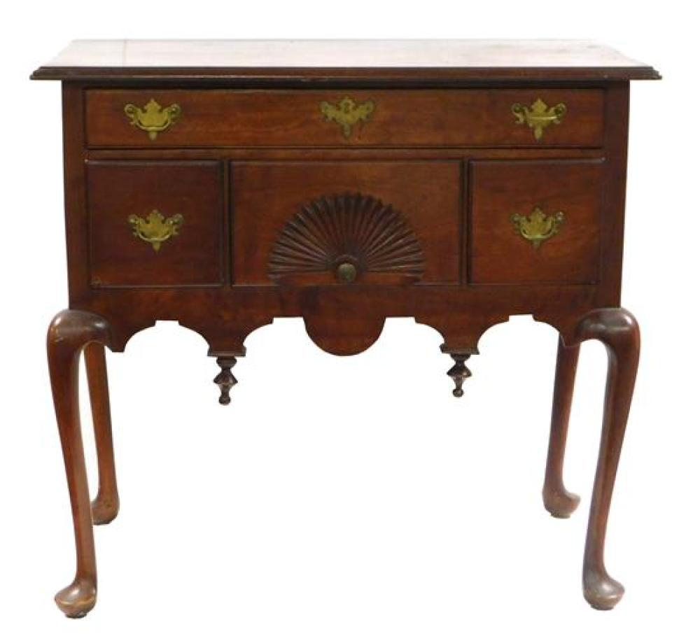 Appraisal: Queen Anne-style lowboy late th C early th C oblong