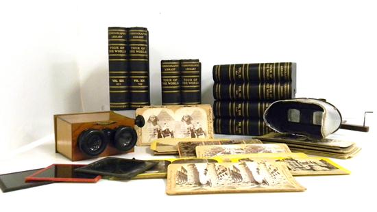 Appraisal: Extensive collection of stereoptic cards and glass slides including images