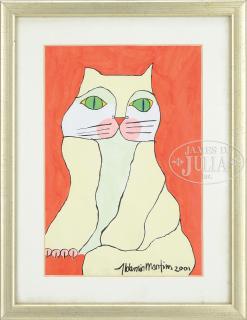 Appraisal: ALDEMIR MARTINS Brazilian - TWO WORKS CATS Watercolor on paper