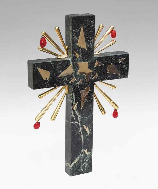 Appraisal: DALI Salvador Spanish - ''Crucifixion'' Italian Marble applied Brass and