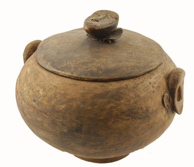 Appraisal: A South East Asian lidded bowl of globular form with