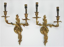 Appraisal: Pair of Git Bronze Wall Sconces ca early mid- th