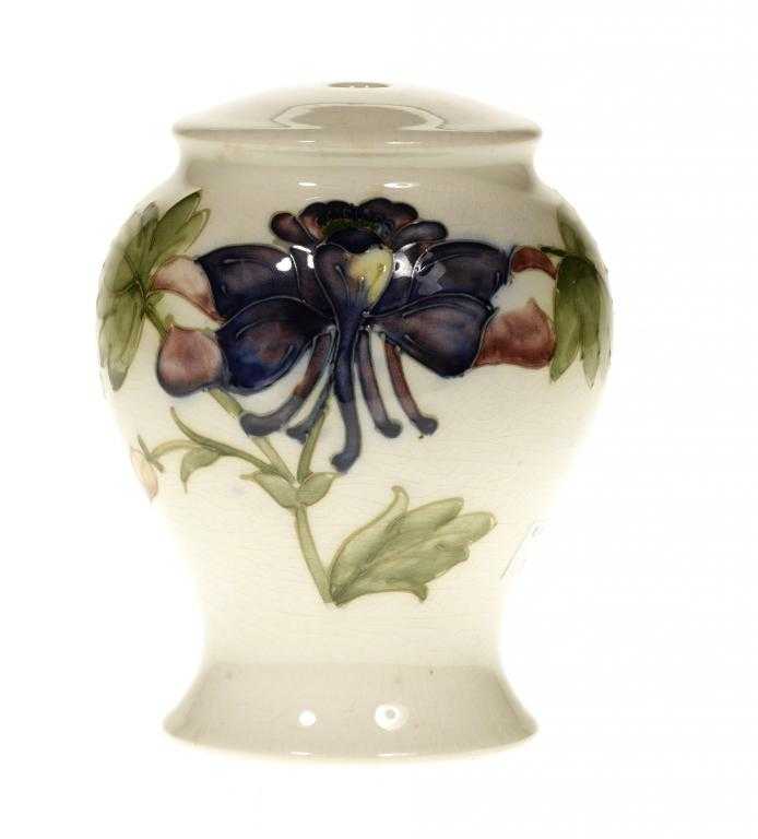 Appraisal: A MOORCROFT COLUMBINE LAMP DESIGNED BY WALTER MOORCROFT cm h