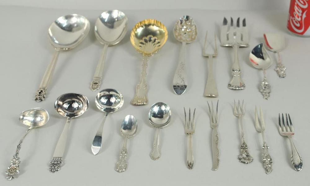 Appraisal: Group Seventeen Sterling Silver Serving Utensils Group of seventeen sterling