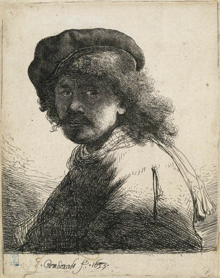 Appraisal: REMBRANDT VAN RIJN Self Portrait in a Cap and Scarf