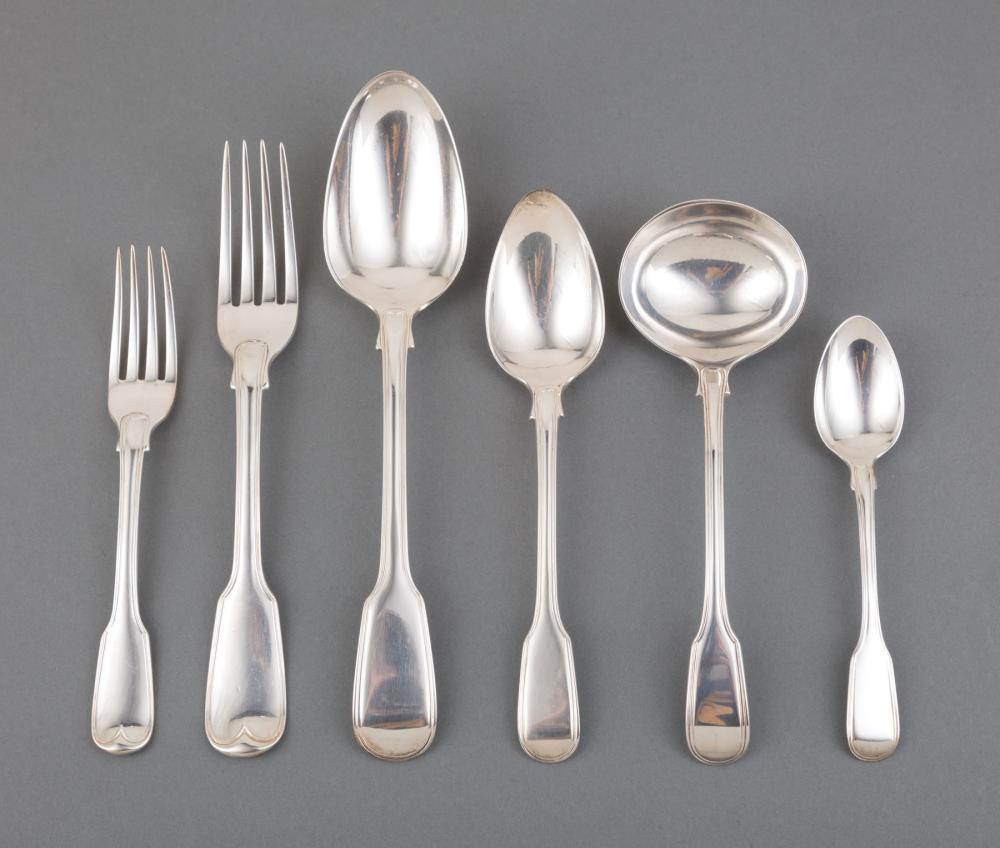 Appraisal: George IV Sterling Silver Flatware Service in the Fiddlethread Pattern