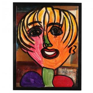 Appraisal: Peter Keil German b My friend Andy Warhol oil on