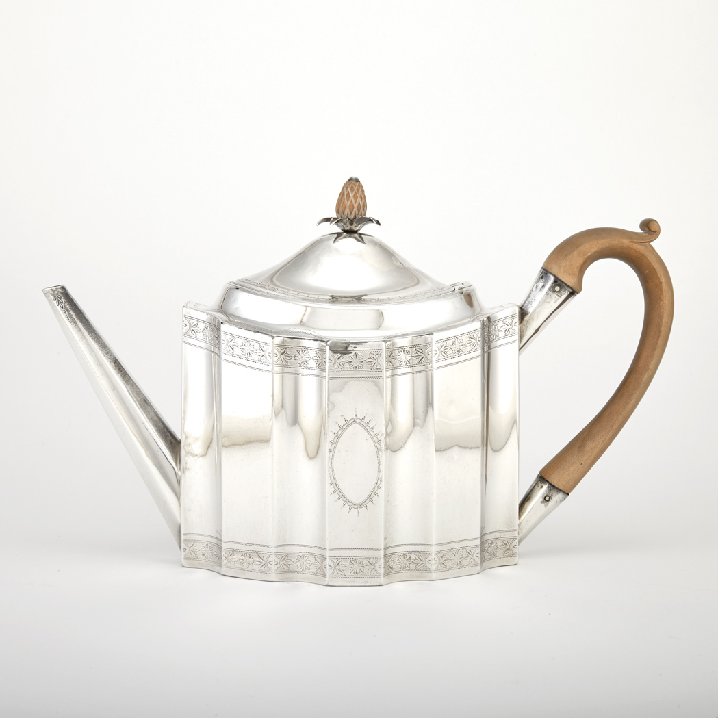 Appraisal: George III Silver Teapot Peter and Ann Bateman London circa