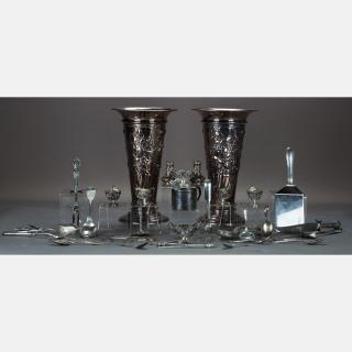 Appraisal: A Miscellaneous Collection of Sterling Silver and Silver Plated Decorative