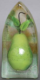 Appraisal: Stephanie Trenchard American th c Pear Cast glass br Signed