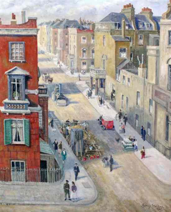 Appraisal: Sydney Maiden Exh - oil on canvas Pimlico street scene