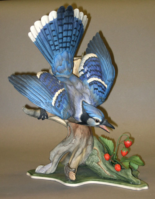 Appraisal: Boehm porcelain male blue jay h together with a female