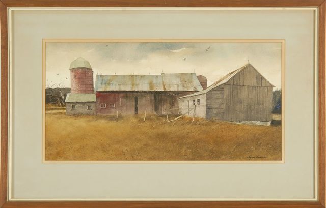 Appraisal: EUGENE CONLONAmerican - Old Red Barn New England Signed lower