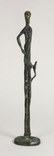 Appraisal: Modernist figural bronze statue depicting an elongated and stylized female