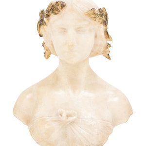 Appraisal: An Italian Alabaster Bust Late th Century unsigned Height inches