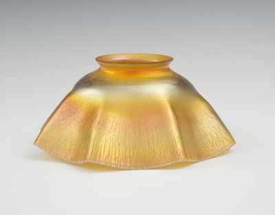 Appraisal: A Signed Tiffany Gold Favrile Shade Gold favrile glass with