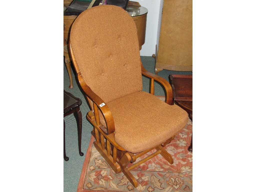 Appraisal: Pair of oak framed rocking chairs