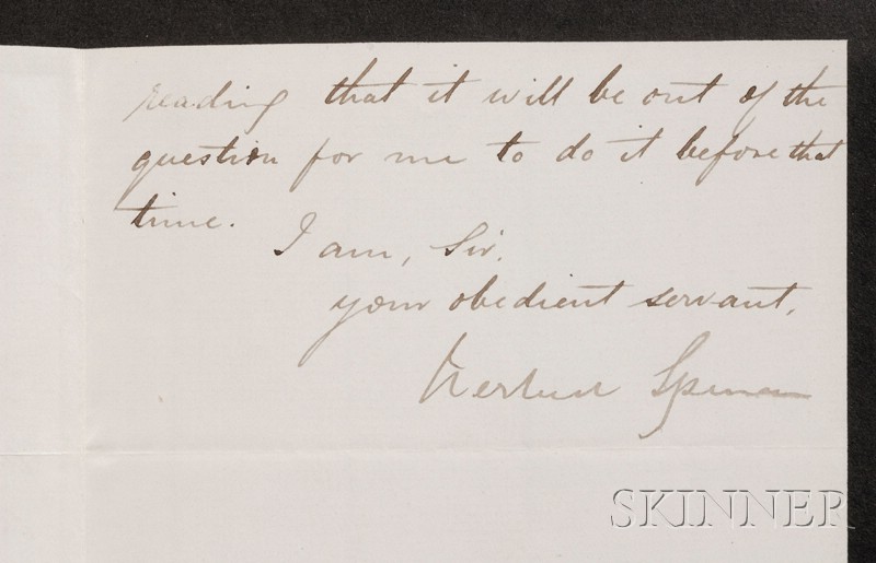 Appraisal: Herbert Spencer - Manuscript letter signed May two pages to